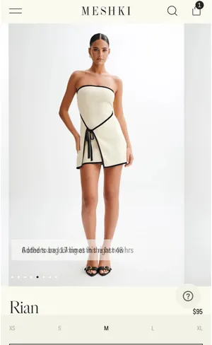 Meshki Rian Strapless Knit Mini Dress Cream thumbnail 2