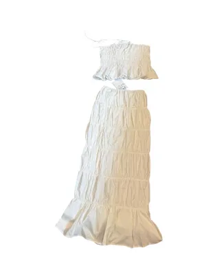 Women's LEAU White Reverie Ruffle Two Piece Skirt Set M thumbnail 12