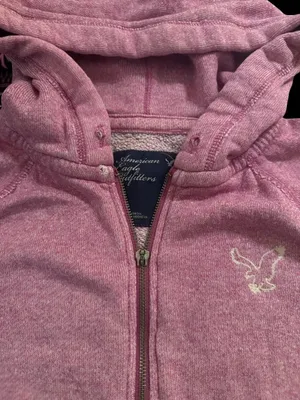 American Eagle Light Pink Zip-Up Hoodie Long Sleeve Lightweight Women’s Small thumbnail 3
