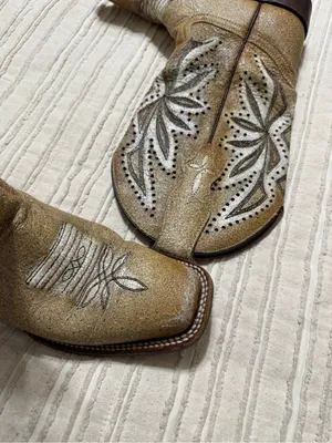 Circle G Straw Laser Embroidered Square Toe Cowboy Boots thumbnail 4