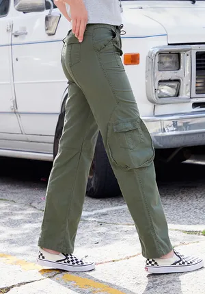 Brandy Melville Green Cargo Kim Pants thumbnail 4