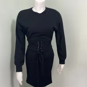 Bardot Womens Mila Black Long Sleeves Mini Corset Clubwear Dress Imperfections thumbnail 3