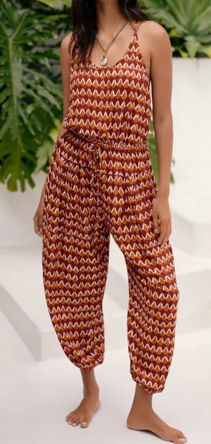Anthropologie Graham Keegan Sleeveless Pintuck Jumpsuit, Size L thumbnail 1