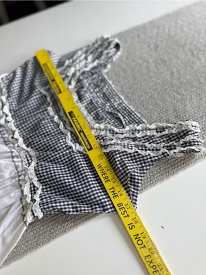 Vintage Handmade Black & White Gingham Tiered Cotton Midi Dress FLAW thumbnail 4