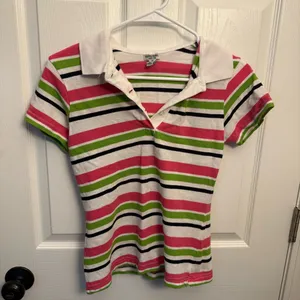 Steve & Barry’s Y2K Striped Polo Shirt thumbnail 1