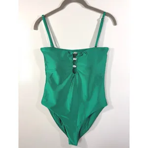 Palmacea Cassia One Piece Swimsuit Bottle Green Embellished Cutout Size M NEW thumbnail 2