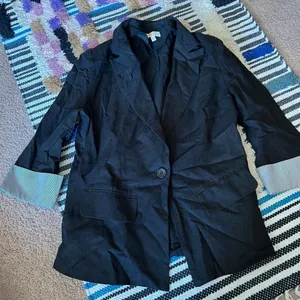 NWOT Nana black linen‎ blazer Large Black thumbnail 1