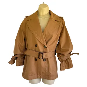 Banana Republic Water-Resistant Tie-Sleeve Trench Coat Jacket Camel Tan Belted thumbnail 2