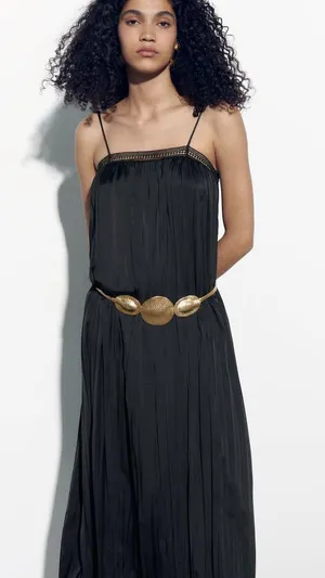 NWT BLACK MIXED LACE SLIP DRESS. Size Small. thumbnail 2