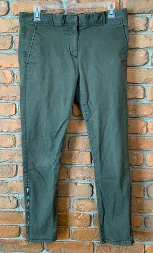 GAP Womens 8 Khakis Olive Green Skinny‎ Mini Ankle Zip Chino Pants Jeans Stretch thumbnail 1