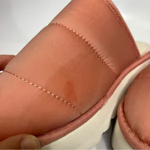 Anthropologie‎ Maeve puffy platform slippers mules peach white women’s size 8-9 thumbnail 4