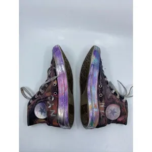 Converse Sneakers Customized Black Silver Womens 8 thumbnail 7