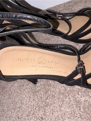 Chinese Laundry Black Strappy Ankle-Tie Heels Size: 9 thumbnail 6