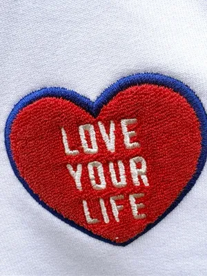 NWT EVEREVE X Lifetime Love Your Life Patch Sweatshirt Size XS thumbnail 3