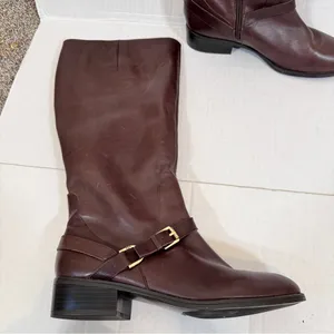 Ralph Lauren Brown Leather Riding Boots Womens 10 Knee High Fall Old Money thumbnail 11