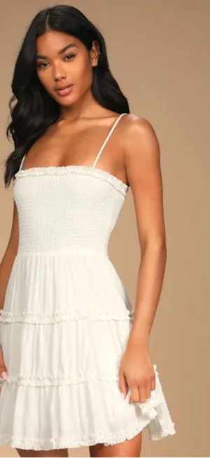 LULU's Bachelorette Engagement Bridal Shower Honeymoon Flirty Mini Dress thumbnail 1