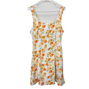 NWT Lulus Yellow Day Date Floral‎ Sleeveless Tie Back Mini Dress Size LARGE thumbnail 5