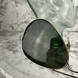 Ray Ban Vintage Aviator Large Gold Metal Sunglasses RB8026 Made‎ in Italy thumbnail 6