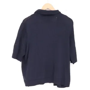 89th & Madison Cardigan Womens 1X Short Sleeve Open Front Navy Blue Fair thumbnail 5