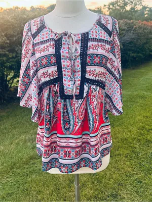 Fig & Flower Anthropologie Boho Peasant Blouse thumbnail 4