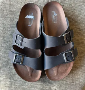 Cliffs Brown with Black Straps Birkenstock-style Slides thumbnail 1