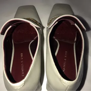 Charles & Keith Gray Leather Block Heel Chain Loafers (36) thumbnail 10