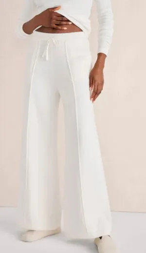 Haven Well Within Organic Cotton Pintuck Wide Leg Sweater Knit Lounge Pants S thumbnail 1
