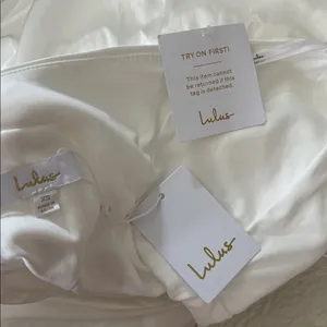 Lulus Eternity Together White Satin Halter Mermaid Maxi Dress Size XS Bridal thumbnail 6
