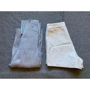 Trendy Gray 2-Piece Knit Set - Oversized Sweater‎ & Mini shorts - XS thumbnail 4
