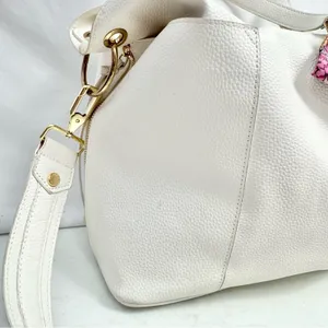 Steve Madden White Faux Leather Large Satchel Shoulder Bag Purse thumbnail 13