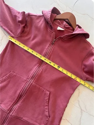 Pact Organic Cotton Fleece Full Zip Hoodie Sweatshirt Mauve Pink Women’s Small thumbnail 9