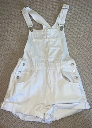 Free People Overalls White Denim Ziggy thumbnail 1