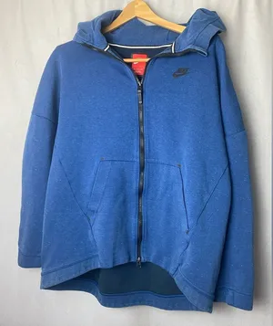 Nike Tech Fleece Blue Full Zip Athleisure Athletic Gym Cape Style Hoodie S thumbnail 1