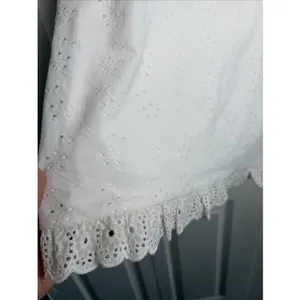 Lulus Eyelet Lace Mini Dress Size S White Puff Sleeve Romantic NEW Rush Sorority thumbnail 2