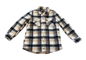 Volcom Sherpa Plaid Jacket Shacket Women's Size Medium Oversized Fit thumbnail 1