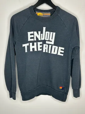 Aviator Nation Enjoy the Ride Charcoal Gray Pullover Sweatshirt Size XS thumbnail 2