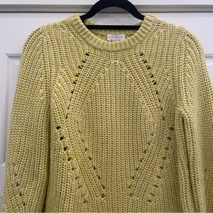 Lucky Brand Light Yellow Cable Knit Sweater size Medium‎ thumbnail 2