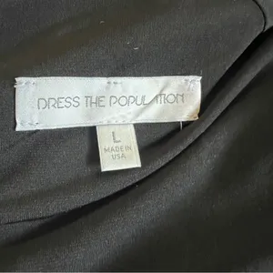 Dress the Population Kelly Black Sequin Open Back Mini Dress L thumbnail 9