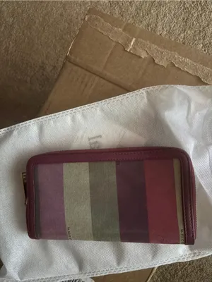 Fendi striped Zip Around Wallet - Burgundy and Olive thumbnail 2