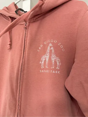 Women Soft pink San Diego Zoo Safari Park zip up hoodie #zoo thumbnail 2