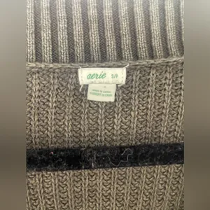 Aerie cable knit tunic sweater gray size small thumbnail 2
