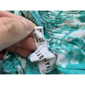 That's So Fetch Women's Teal White Floral Smocked Strapless Sundress S thumbnail 3