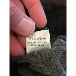 Vine Street Tunic Top Womens Medium Gray Velour Hooded Lace Hem Long Sleeve thumbnail 12