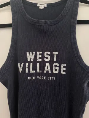 Garage Navy Ribbed 'West Village' Tank Top thumbnail 2