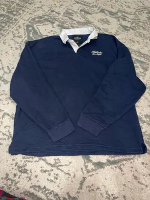 Hollister Navy Rugby Collar Sweatshirt Pullover XXL thumbnail 4