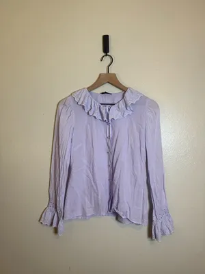 J. Crew Embroidered ruffle-collar top with‎ eyelet thumbnail 2