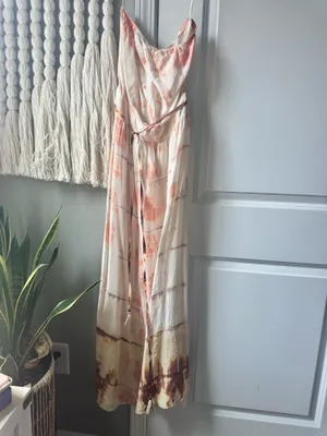 Anthropologie Gypsy 05 shibori Silk Strapless Maxi Dress size 2 tie dye thumbnail 3