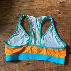 Alo Yoga strappy racerback 80’s neon athletic workout bra thumbnail 3