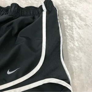 Nike dri-fit womens medium running shorts black grey brief liner elastic thumbnail 2