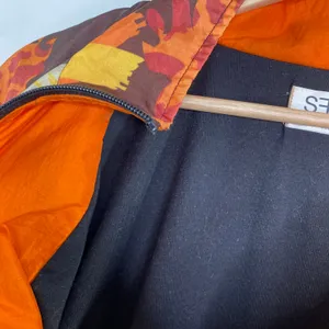 Seek The Label LF Black Brown Orange‎ Nylon Windbreaker Jacket Womens XS thumbnail 7